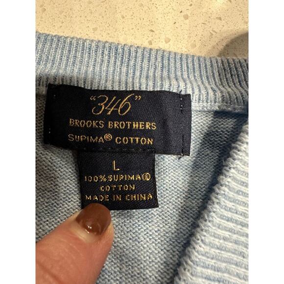 Brooks Brothers 346 Men’s Sleeveless Vest Supima Cotton Blue Large casual preppy - Picture 3 of 8